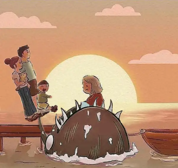 바다 괴물이 인간 유혹하는 만화