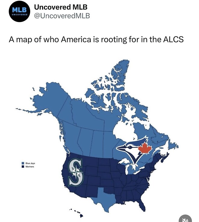 MLB 챔피언쉽시리즈 응원팀 지도